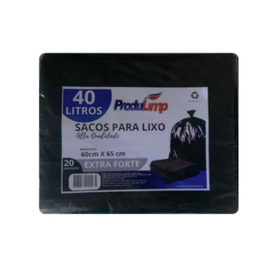Saco p/ Lixo Preto 40 Litros c/20 un