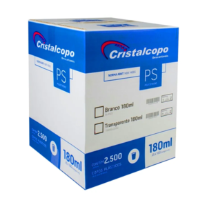 Copos descartáveis 180ml – Cristalcopo – com 2500 und.