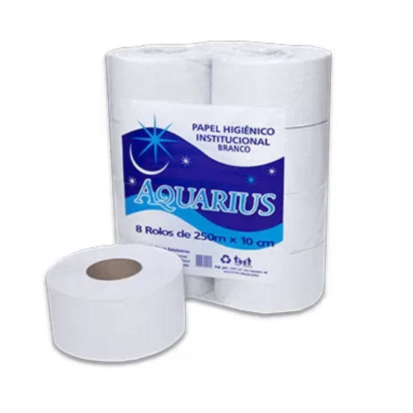 Papel Hig. Rolão Branco 250M c/8 Aquarius - Isapel