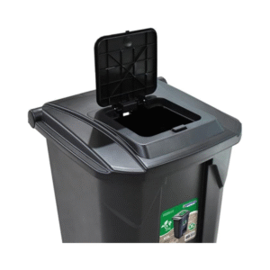 Lixeria 60L Preta c/ pedal e rodas Arqplast