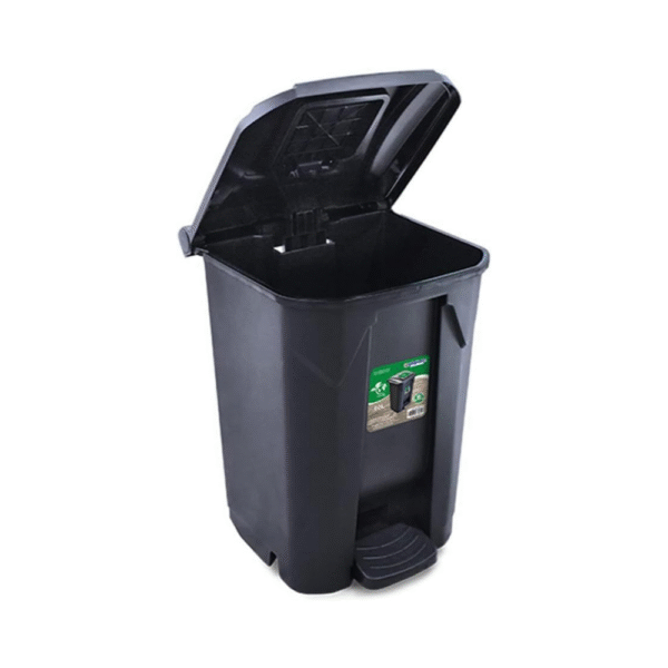 Lixeria 60L Preta c/ pedal e rodas Arqplast - Imagem 3