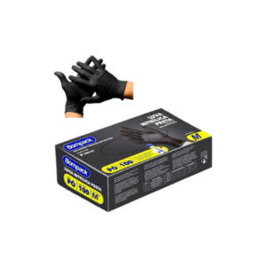 Luva Nitril M c/100 preta s/pó Bompack